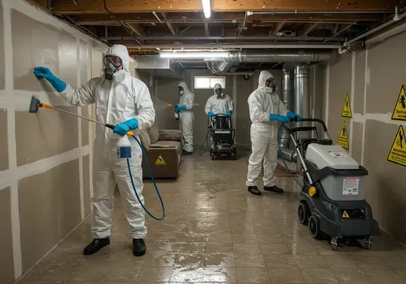 Basement Moisture Removal and Structural Drying process in Carbon Hill, AL